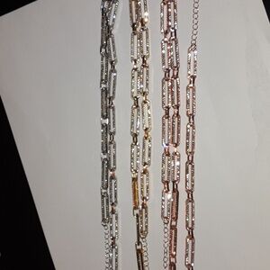 Three sets of crystal jewelry.
